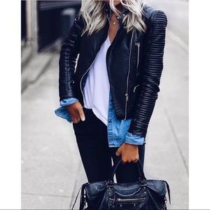 Zara Faux Leather Black Jacket XS